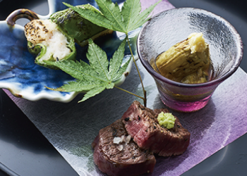 季節の天ぷらコース肉料理の写真