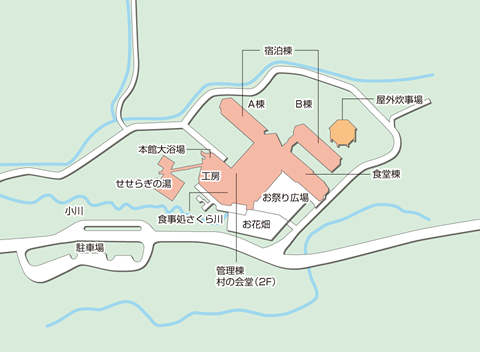 画像:ふじやまビレジ 施設周辺図