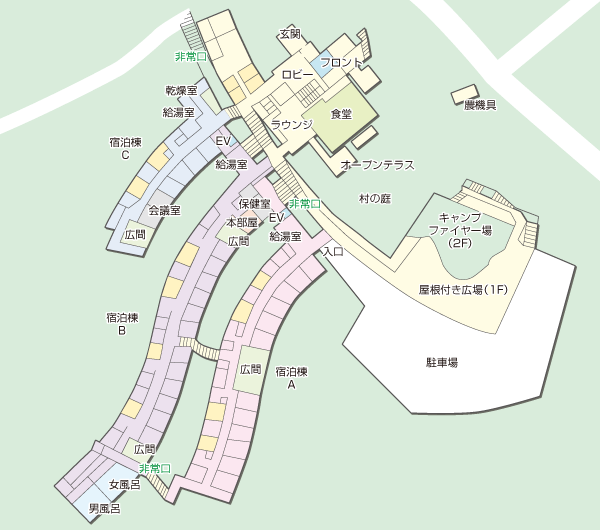 画像：なかのビレジ 施設図