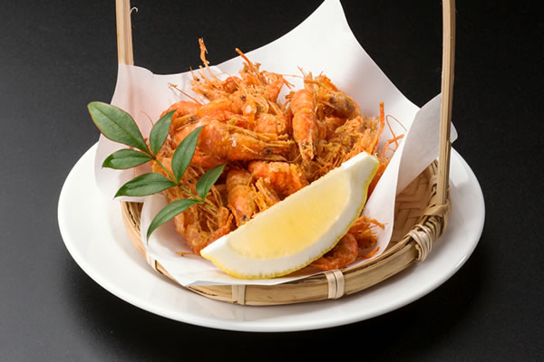 Deep-fried river shrimp