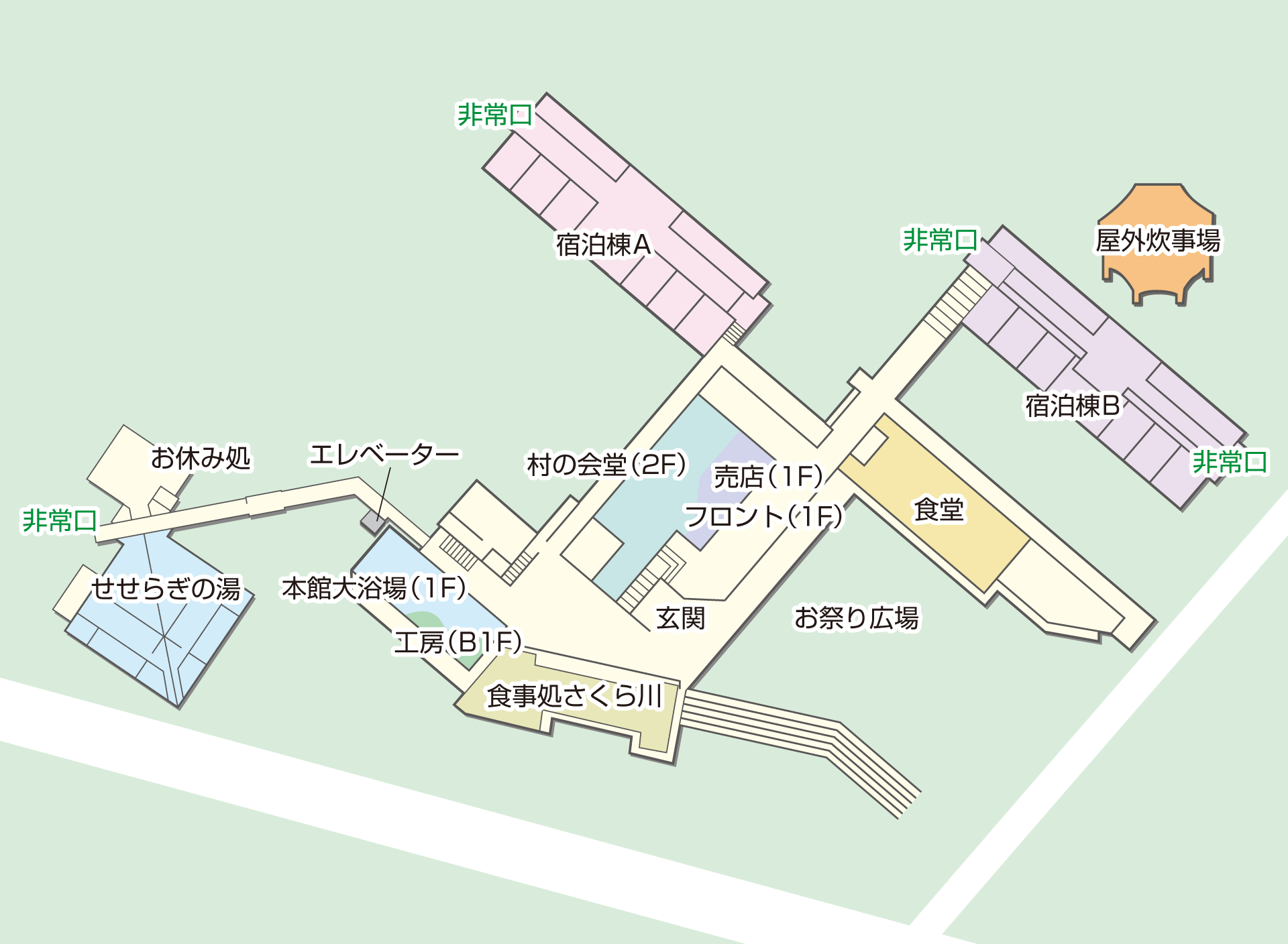 ふじやまビレジ 施設図