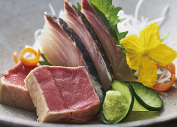 季節の天ぷらコース肉、魚料理の写真